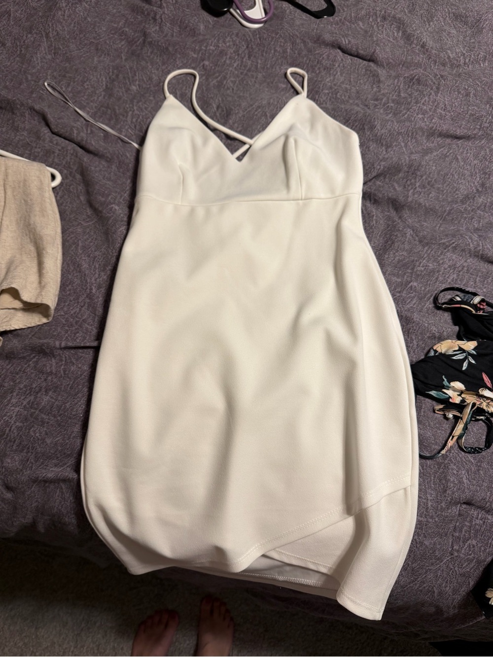 Windsor White Spaghetti Strap Mini Dress